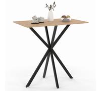 IDMarket - Mesa alta rectangular Alix Pie araña Madera y Negro 100 cm
