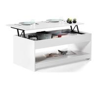 idmarket - Mesa baja bandeja elevable SOA madera blanca