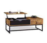 IDMarket - Mesa baja con bandeja elevable rectangular Chicago con 1 cajón, diseño industrial