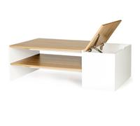 IDMarket - Mesa baja de bar contemporánea IZIA con caja blanca y madera
