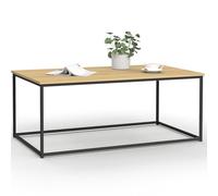 idmarket - Mesa baja diseño industrial madera y metal negro