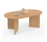 IDMarket - Mesa baja ovalada Marta 110 cm madera efecto haya