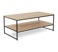 IDMarket - Mesa baja rectangular Detroit doble bandeja 113 cm diseño industrial