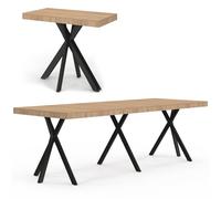 IDMarket - Mesa consola extensible Alix para 10 personas, 235 cm, diseño industrial