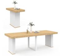 IDMarket - Mesa Consola Extensible Eden 235 cm para 10 Personas, Madera y Blanco