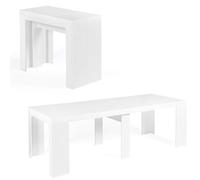 IDMarket - Mesa consola extensible Orlando para 10 personas, 235 cm, madera, color blanco