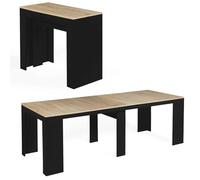 IDMarket - Mesa consola extensible Orlando para 10 personas, 235 cm, madera negra y forma haya
