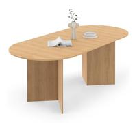 IDMarket - Mesa de comedor extensible ovalada Marthe 6-10 personas, madera estilo haya, 160-200 cm