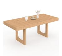 IDMarket - Mesa de comedor extensible rectangular Aloise para 4-8 personas, pie de arco de madera, efecto haya 160-200 cm