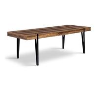 IDMarket - Mesa de comedor extensible rectangular Austria 8-12 personas, madera, pata de alfiler negra, 200-240 cm