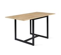 IDMarket - Mesa de comedor extensible rectangular Detroit 6-8 personas, diseño industrial 80-160 cm