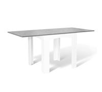 IDMarket - Mesa de comedor extensible rectangular Dona 4-8 personas, bandeja efecto hormigón 80-160 cm