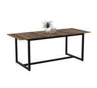 IDMarket - Mesa de comedor extensible rectangular Hawkins 6-10 personas madera oscura 160-200 cm