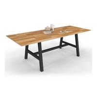 IDMarket - Mesa de comedor extensible, rectangular, Madeleine, 6-12 personas, madera y metal, negro, 160-240 cm