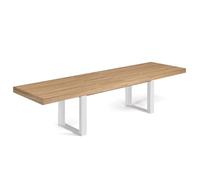 IDMarket - Mesa de comedor extensible rectangular Phoenix 6-12 personas, madera y blanco, 200-300 cm