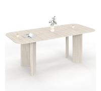 IDMarket - Mesa de comedor extensible rectangular redondeada