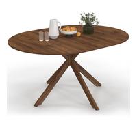 IDMarket - Mesa de comedor extensible redonda Alix 4-8 personas pie de araña nogal 110-150 cm