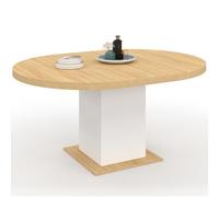 IDMarket - Mesa de comedor extensible redonda Eden 120-160 cm Madera y