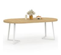 IDMarket - Mesa de Comedor Extensible Redonda Selma 4-10 Personas Madera y Blanco 110-200 cm