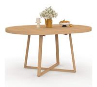 IDMarket - Mesa de comedor extensible redonda Selma 4-8 personas madera efecto haya 110-150 cm