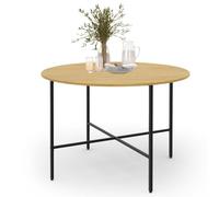 IDMarket - Mesa de comedor fija redonda Detroit 4-6 personas, diseño industrial 110 cm