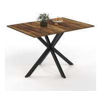 IDMarket - Mesa de comedor rectangular Alix para 6 personas, pie araña negro y bandeja de madera oscura Hawkins 110 cm