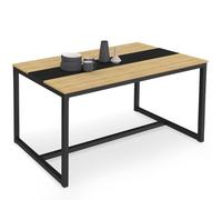 IDMarket - Mesa de comedor rectangular Dover 8 personas con banda central negra, diseño industrial, 150 cm