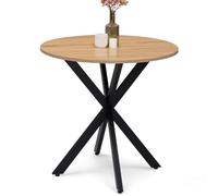 IDMarket - Mesa de Comedor Redonda Alix para 4 Personas con Patas de Araña de Madera y Negro 80 cm