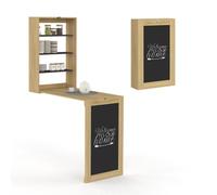 IDMarket - Mesa de Pared Plegable MACCHIA Madera y Negro