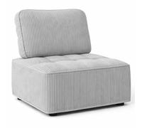 IDMarket - Módulo de sofá y sillón de pana, color gris claro