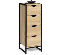 IDMarket - Mueble auxiliar con 4 cajones Detroit de 30 cm, organizador para entrada de baño, diseño industrial