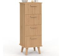 IDMarket - Mueble auxiliar con 4 cajones Juliette 30 cm, trapeador listones madera, color roble