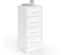 IDMarket - Mueble auxiliar UPPAH de 4 cajones, 30 cm, organizador de almacenamiento de madera blanca