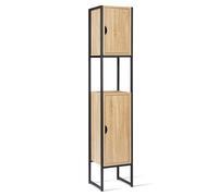 IDMarket - Mueble columna baño DETROIT 2 puertas diseño industrial