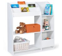 IDMarket - Mueble de almacenamiento Emma estante juguetes y biblioteca infantil de madera, color blanco