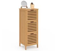 IDMarket - Mueble de baño BEA de 3 puertas de bambú 30x30x80 cm