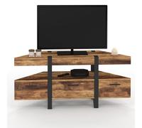 IDMarket - Mueble de TV de 110 cm Austria de esquina de madera con cajones