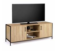 IDMarket - Mueble de TV de 140 cm Detroit 2 puertas diseño industrial