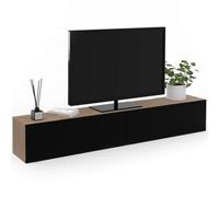 IDMarket - Mueble para TV Elio 180 cm, 2 puertas, madera y negro
