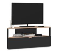 IDMarket - Mueble TV 100 cm de esquina ELI madera de haya y negro