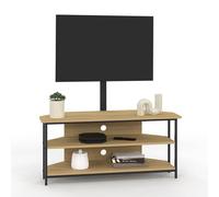 IDMarket - Mueble TV 100 cm Esquina Detroit con estantes y soporte de TV ajustable de 32 a 70 pulgadas, diseño industrial