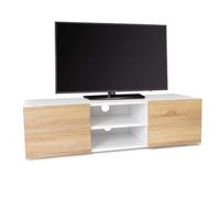 IDMarket - Mueble TV 113 cm ELI blanco Puertas de haya