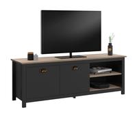IDMarket - Mueble TV 140 cm Campaña ISIS Madera y Negro