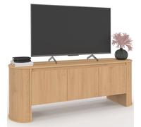 IDMarket - Mueble TV 140 cm DIVIA 3 Puertas Forma Haya Diseño Redondeado