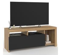 IDMarket - Mueble TV MALO 110 cm de madera con mueble negro