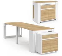 IDMarket Orlando - Mesa de aparador extensible para 14 personas, 285 cm, madera blanca
