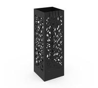 IDMarket - Paragüero cuadrado de acero negro altura 45 cm