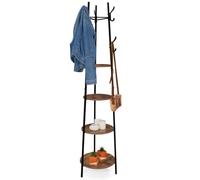 IDMarket - Perchero de tres patas TONIO diseño industrial estantes redondos 6 ganchos
