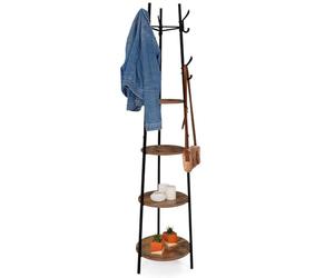 IDMarket - Perchero de tres patas TONIO diseño industrial estantes redondos 6 ganchos