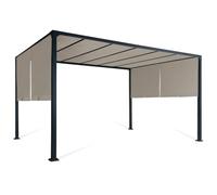IDMarket - Pérgola, deslizante, 2 paneles, 3 x 4 m, mirador de jardín, lona, topo